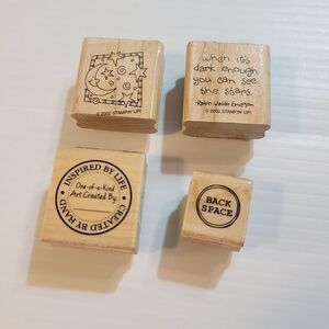 Stampin Up Stampabilities Rubber Mount Stamps Lot of 4